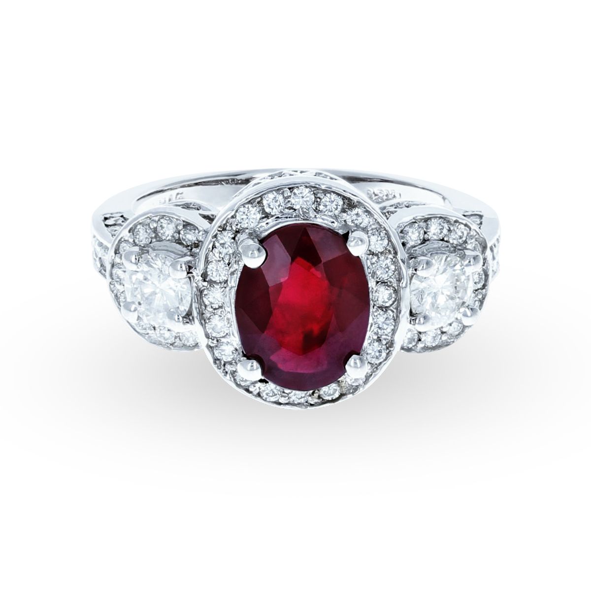 Antique-style Ruby Diamond Ring 18KT