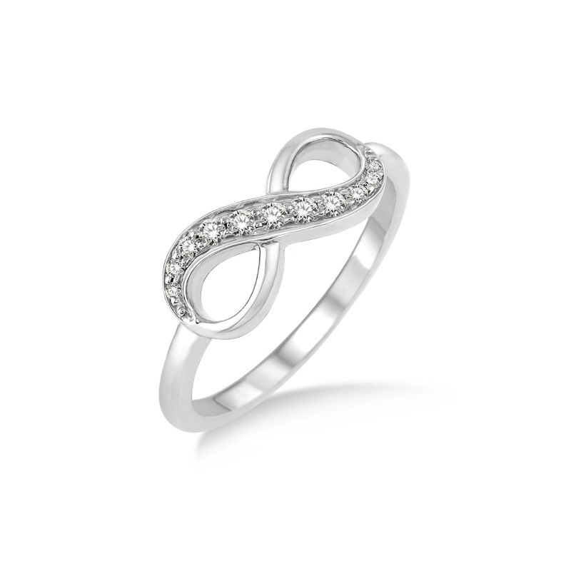 White Gold Infinity Diamond Ring 14KT, 0.15 Carats