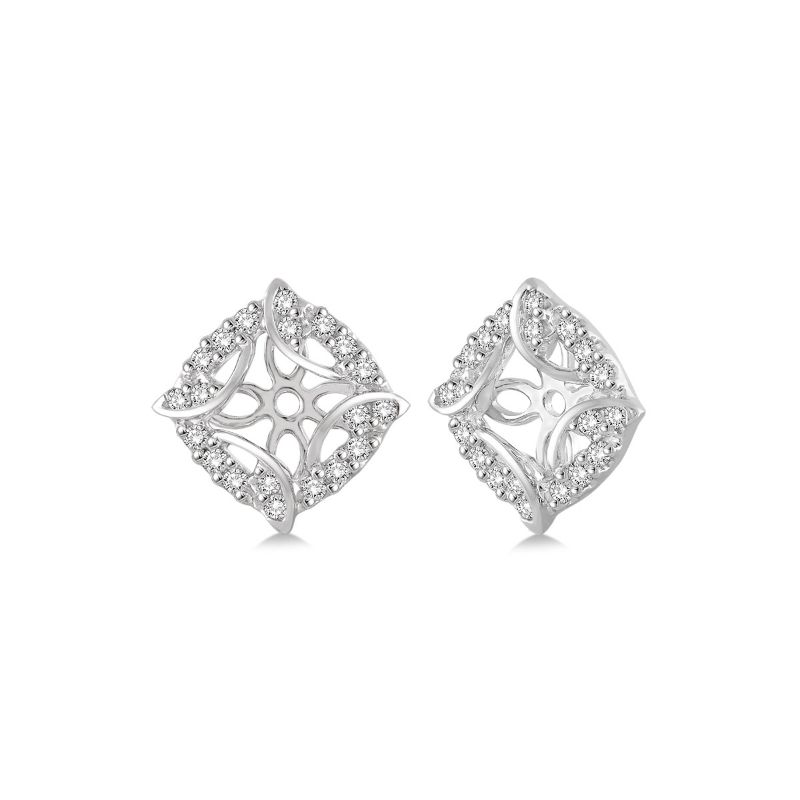 White Gold Diamond Earring Jackets 14KT, 0.25 Carats