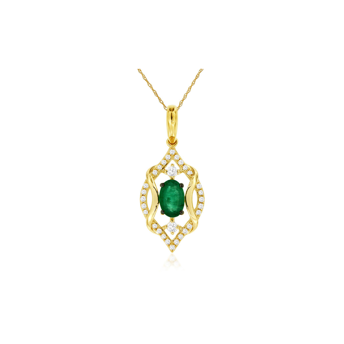 Emerald & Diamond Pendant, Royal C7777EM