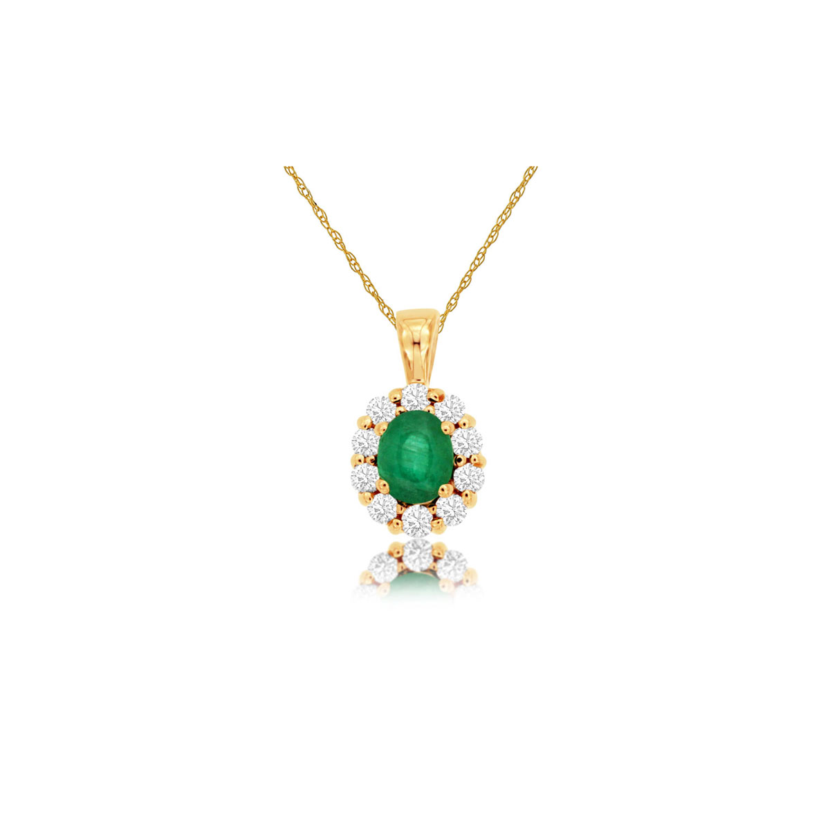 Emerald & Diamond Pendant, Royal P3789EM