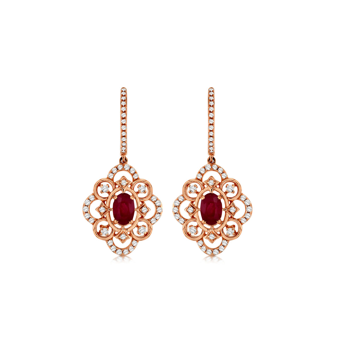 Ruby & Diamond Earring, Royal PC7764R