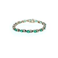 Traditional Emerald Diamond Bracelet 14KT