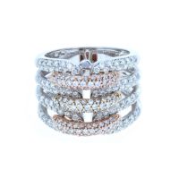 White and Rose Gold Diamond Ring 14KT