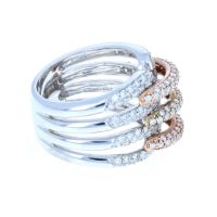 White and Rose Gold Diamond Ring 14KT