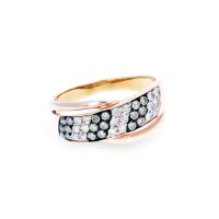 Crossover Brown and White Diamond Ring 14KT