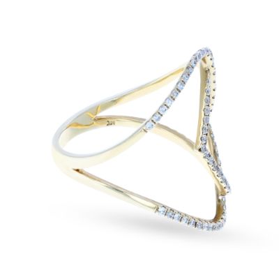 Yellow Gold Bold Fashion Diamond Ring 14KT