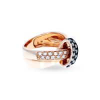 Knot Brown and White Diamond Ring 14KT