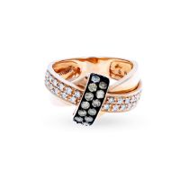 Knot Brown and White Diamond Ring 14KT