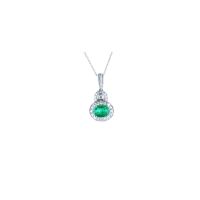 Vintage Emerald Diamond Pendant 18KT
