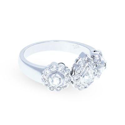 Rose Cut Diamond Ring 18KT