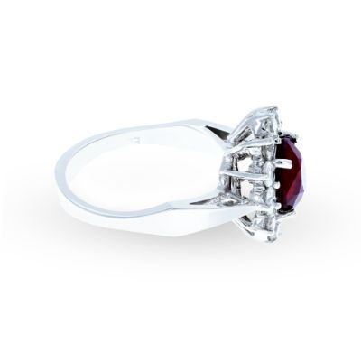 Flower Ruby Diamond Ring 18KT