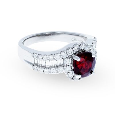 Fancy Ruby Diamond Ring 18KT