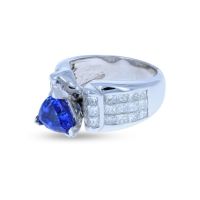 Tanzanite & Invisibly Set Diamond Ring 18K