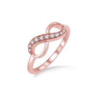 Rose Gold Infinity Diamond Ring 14KT, 0.15 Carats