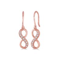 Rose Gold Infinity Diamond Earrings 14KT, 0.15 Carats