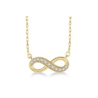Yellow Gold Infinity Diamond Necklace 14KT, 0.15 Carats