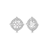 White Gold Diamond Earring Jackets 14KT, 0.25 Carats