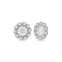 White Gold Classic Diamond Earring Jackets 14KT, 1.00 Carats