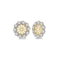 Yellow Gold Classic Diamond Earring Jackets 14KT, 1.00 Carats