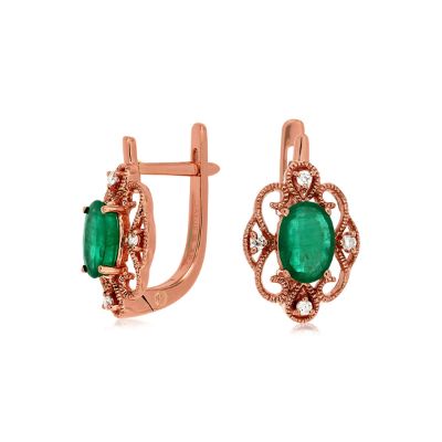 Emerald & Diamond Earring, Royal PC7246E