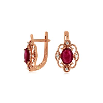 Ruby & Diamond Earring, Royal PC7246R