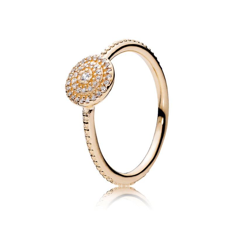 Radiant Elegance Ring, 14K Gold & Clear CZ