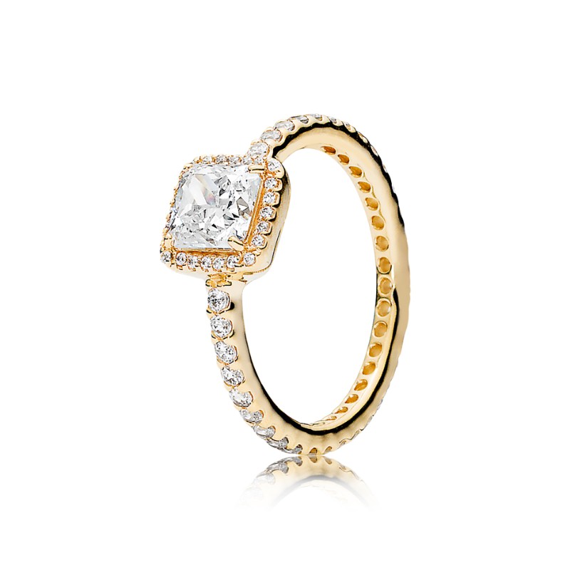 Timeless Elegance Ring, 14K Gold & Clear CZ
