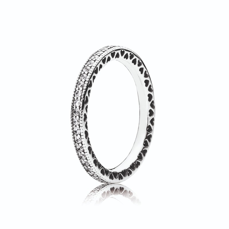 Hearts of PANDORA Ring, Clear CZ