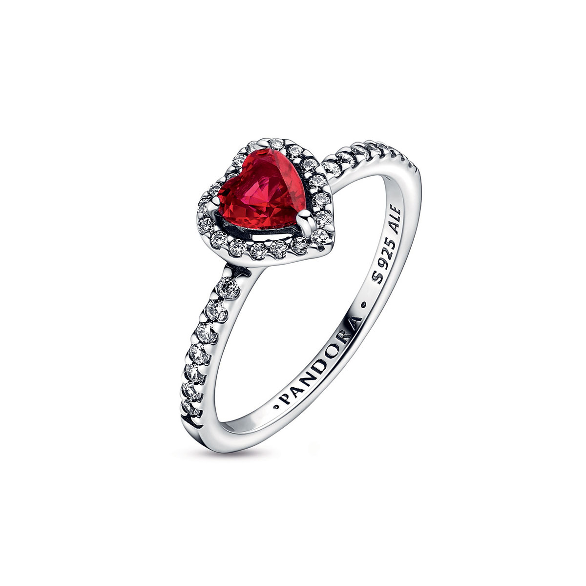 Sparkling Red Elevated Heart Ring