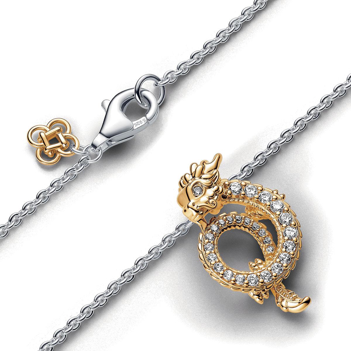 Two-tone Chinese Year of the Dragon Collier Necklace