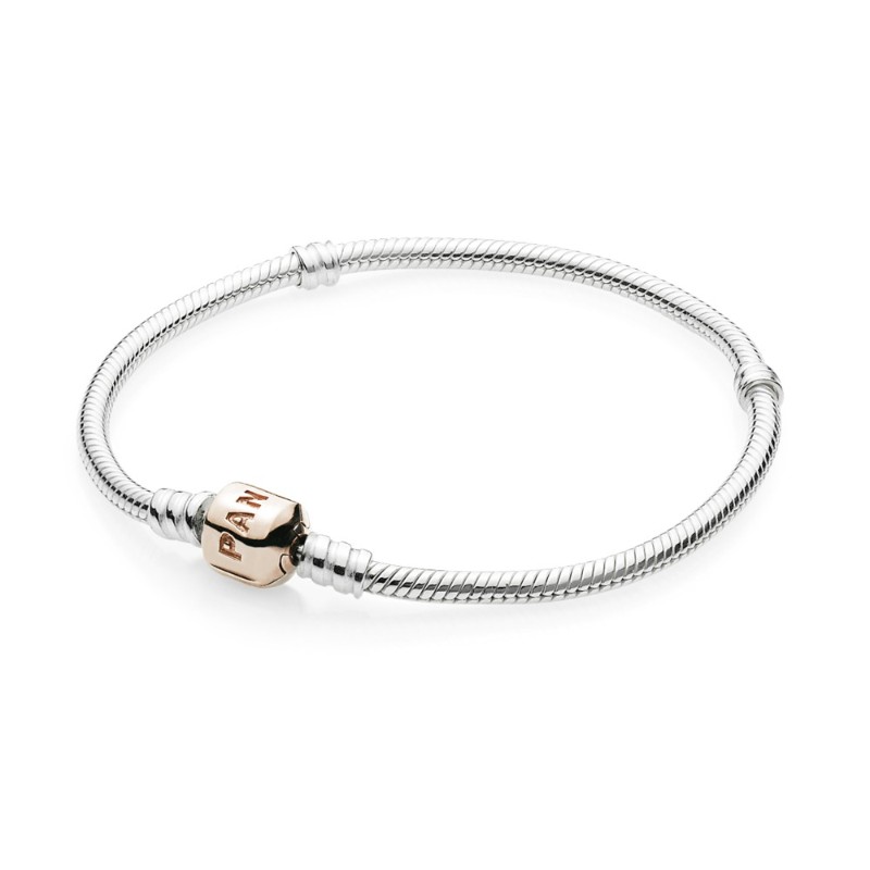 Silver Charm Bracelet with PANDORA Rose™ Clasp