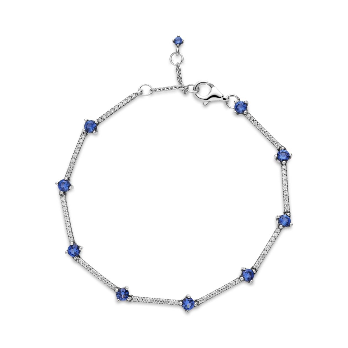 Sparkling Pavé Bars Bracelet, Blue Crystal & Clear CZ