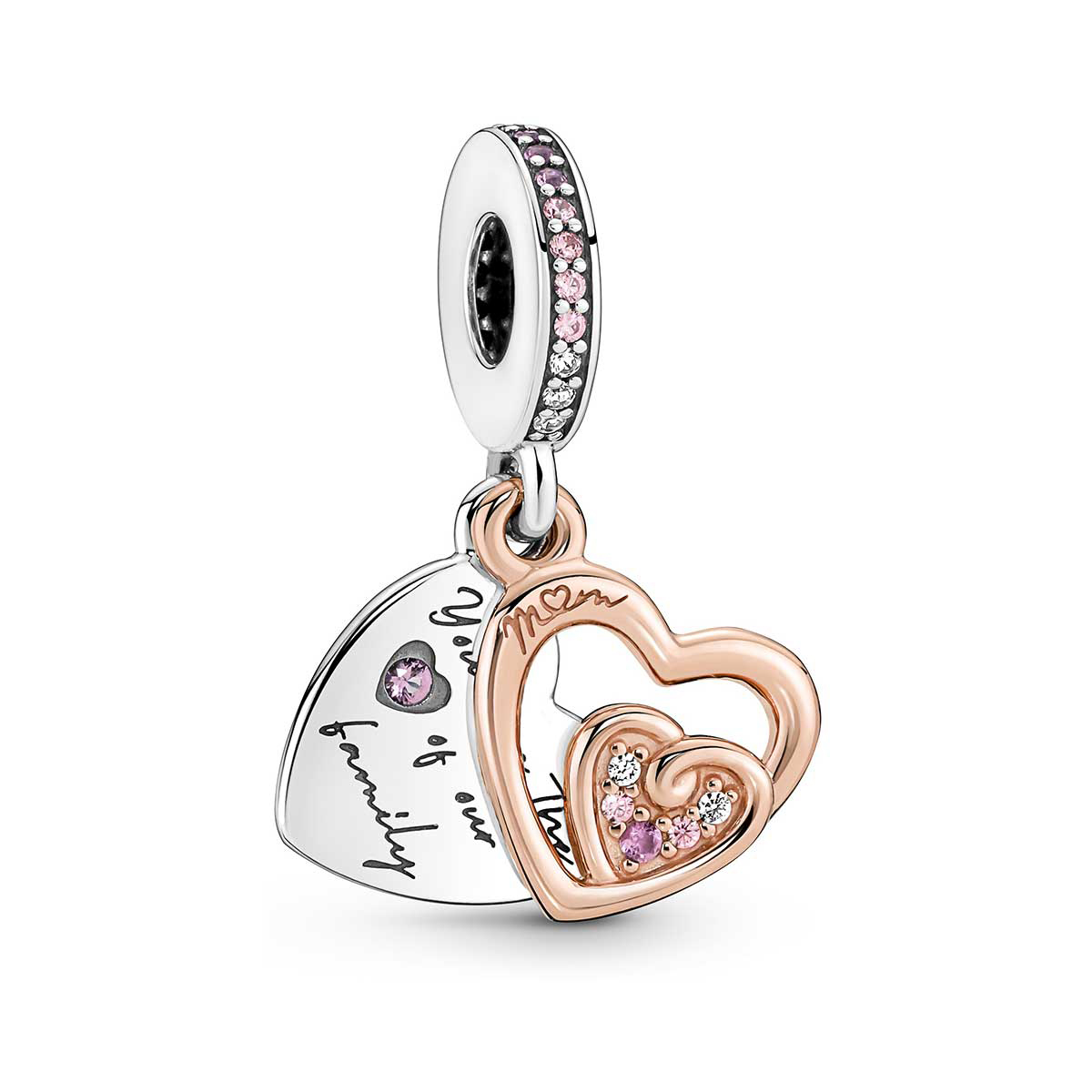 Entwined Infinite Hearts Double Dangle Charm