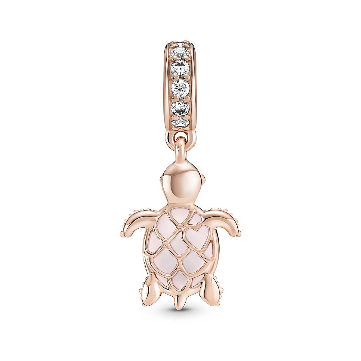 Murano Glass Pink Sea Turtle Dangle Charm