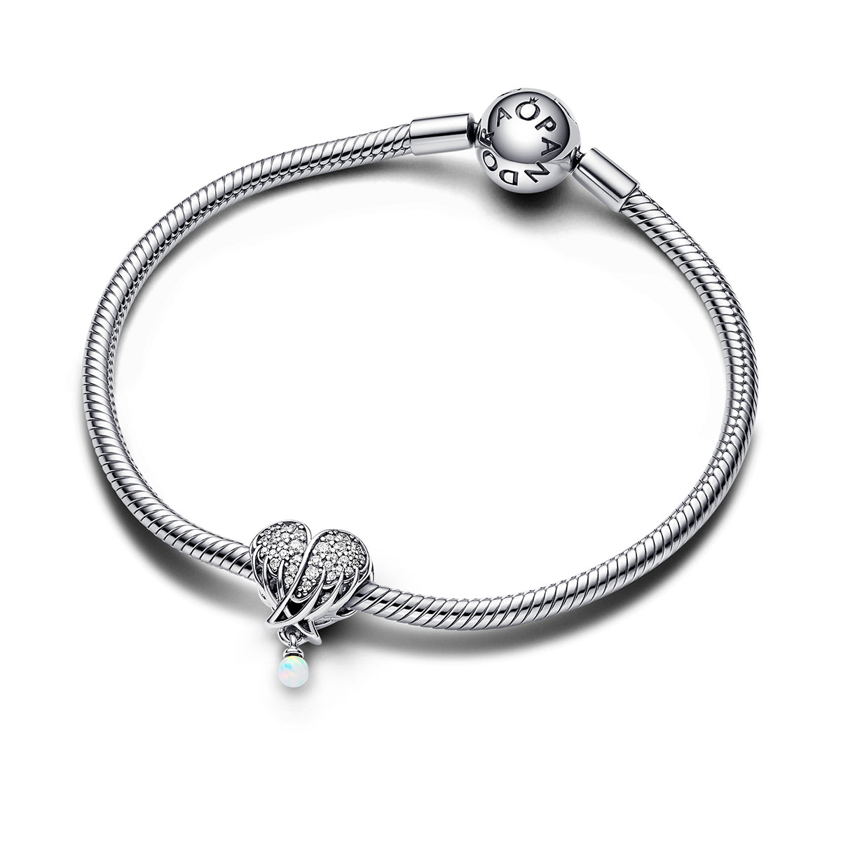Sparkling Angel Wings & Heart Charm