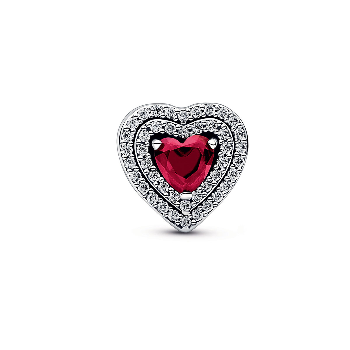 Sparkling Red Levelled Heart Charm