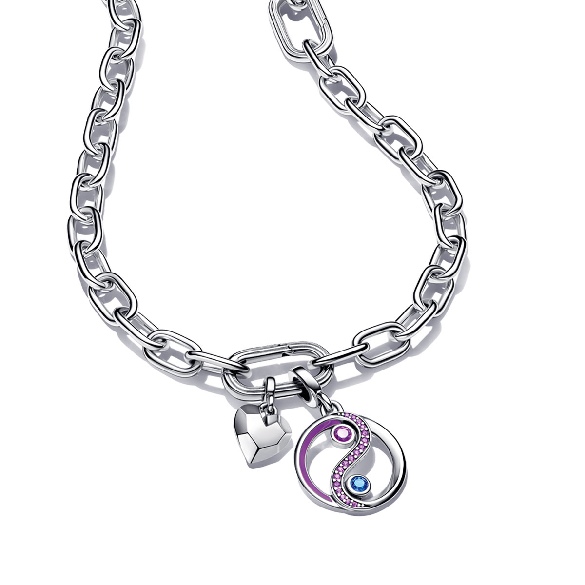 Pandora ME Faceted Heart Yin & Yang Necklace Set