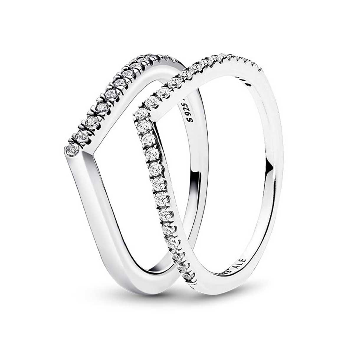 Shimmering Wishbone Ring Set