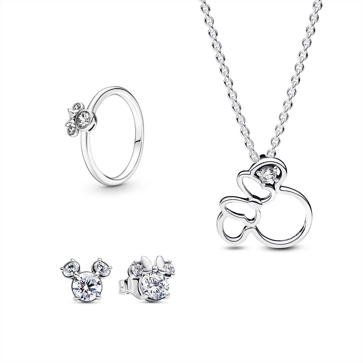 Disney Mickey Mouse and Minnie Mouse Sparkling Jewelry Set
