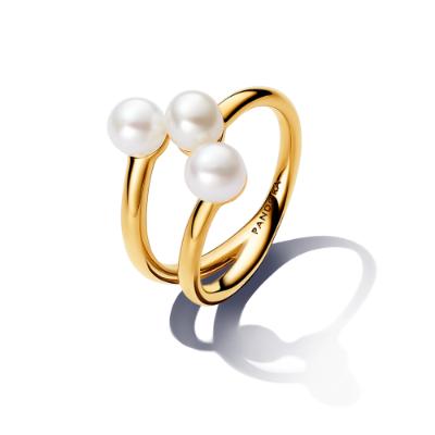 Treated Freshwater Cultured Pearl Open Ring