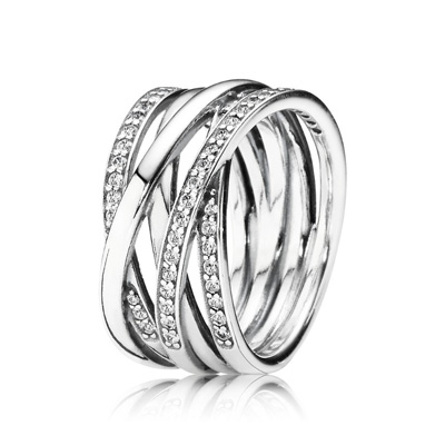 Entwined Ring, Clear CZ