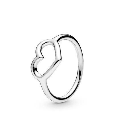 Polished Open Heart Ring