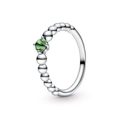 Spring Green Beaded Ring