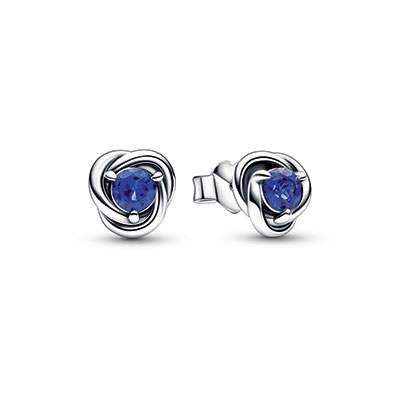 September Blue Eternity Circle Stud Earrings