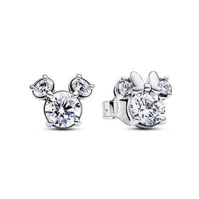 Disney Mickey Mouse & Minnie Mouse Sparkling Stud Earrings