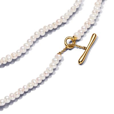Treated Freshwater Cultured Pearls T-bar Collier Necklace