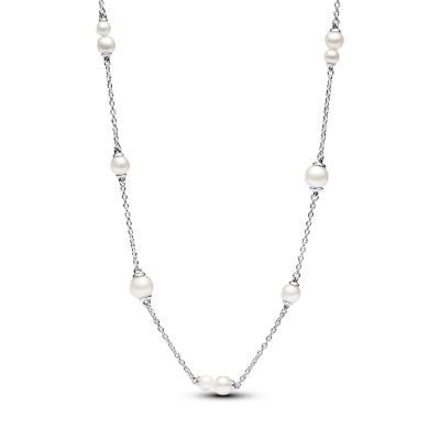 Treated Freshwater Cultured Pearl Station Chain Necklace