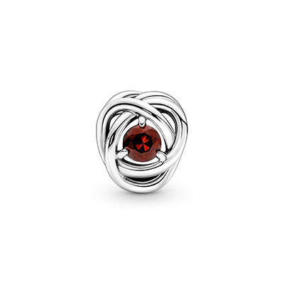 Red Eternity Circle Charm