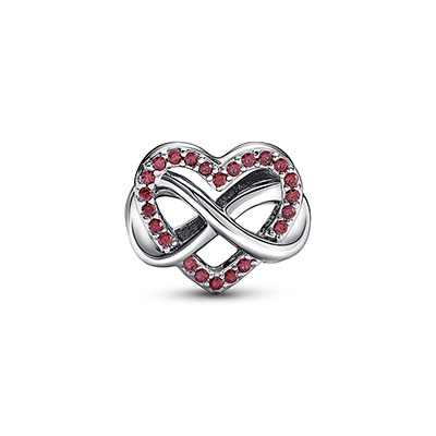 Family Infinity Red Heart Charm